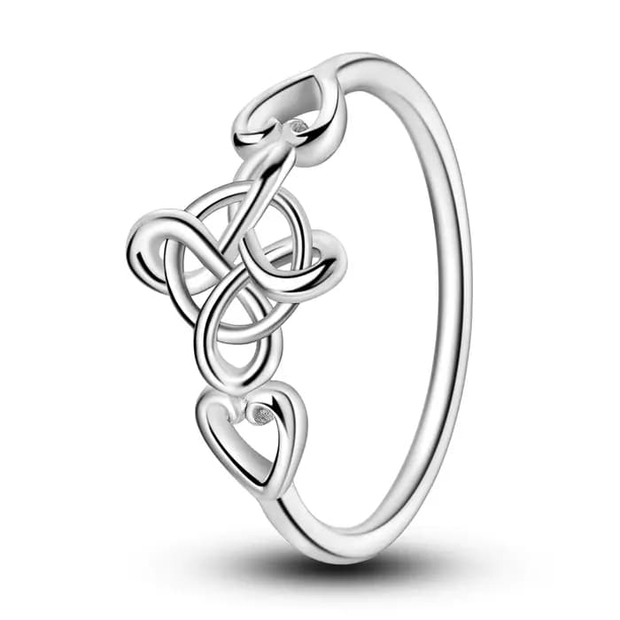 Bague en argent Sterling 925 avec nœud celtique, simple, généreux, en forme de cœur, de luxe, pour f