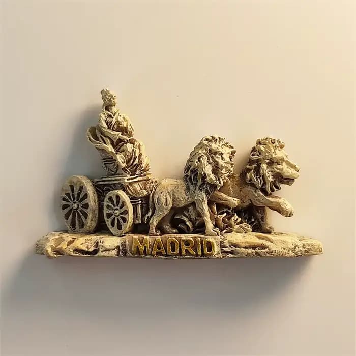 Espagne, Madrid, Plaza De Cibeles, Stéréoscopique 3D, Souvenirs touristiques, Peinture en résine, Dé