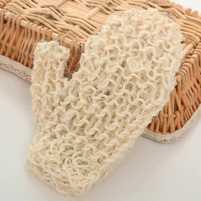 1 paire de gants exfoliants en sisal naturel pour le corps, éponge pour gommage corporel, nettoyage