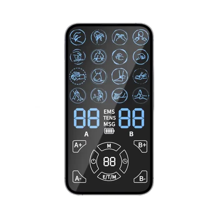 Appareil de massage TENS EMS 4 canaux pour la maison et le bureau - Soulagement de la douleur, relax