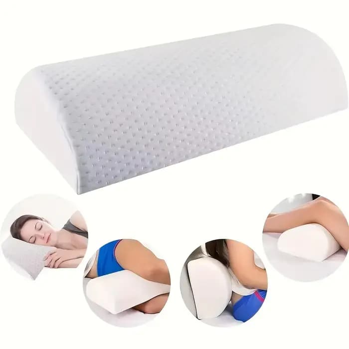 Coussin de soutien en mousse à mémoire de forme demi-lune multifonctionnel pour les jambes, les geno