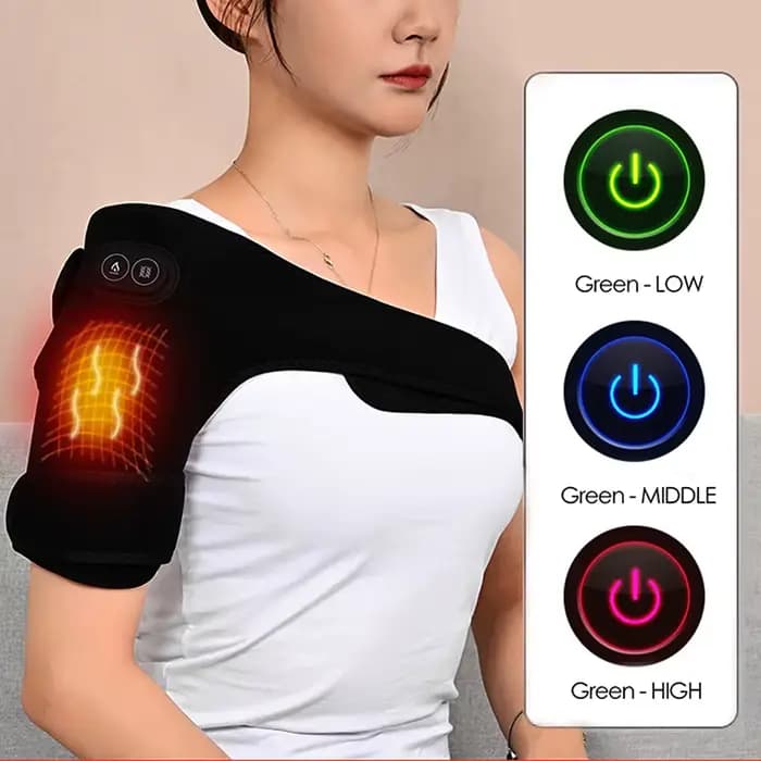 Orthèse d'épaule électrique USB, masseur de genou chauffant, Massage par Vibration, sangle de Suppor