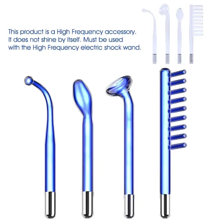 Darsonval – buse d'électrode faciale haute fréquence, 4 pièces, Tubes en verre, néon Argon, mélange