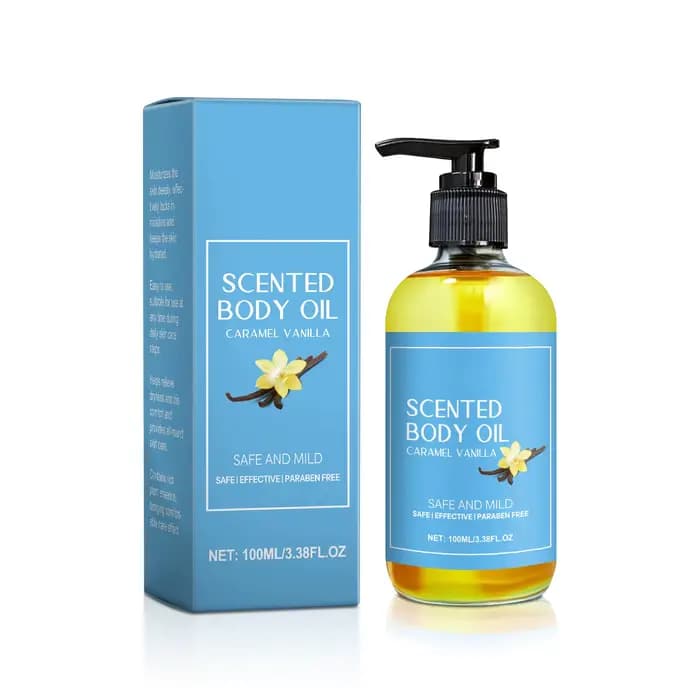 Huile corporelle anti-stress à la vanille - Hydrate et apaise en profondeur les muscles, formule à b