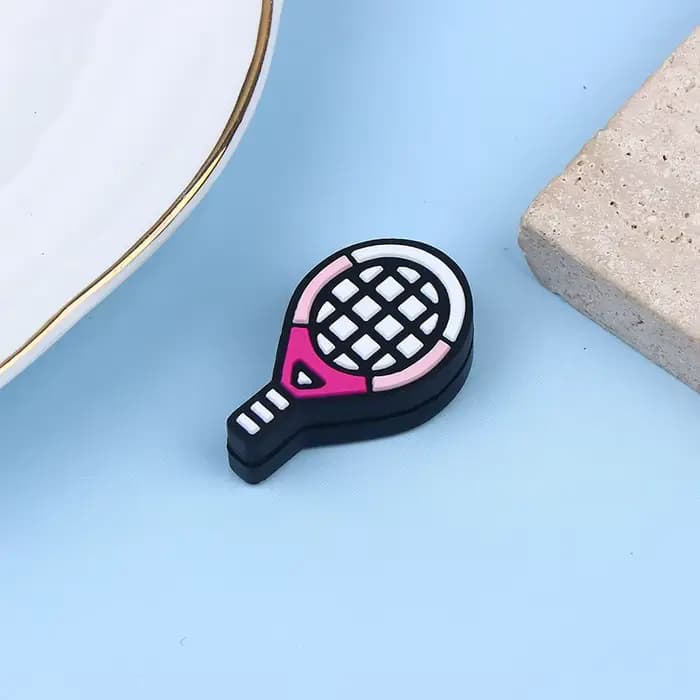 Nouvel amortisseur de chocs en silicone multicolore en forme de raquette de tennis, accessoires de s