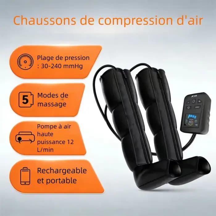 Appareil de massage des jambes par compression pneumatique, bottes de pressothérapie à pression d'ai
