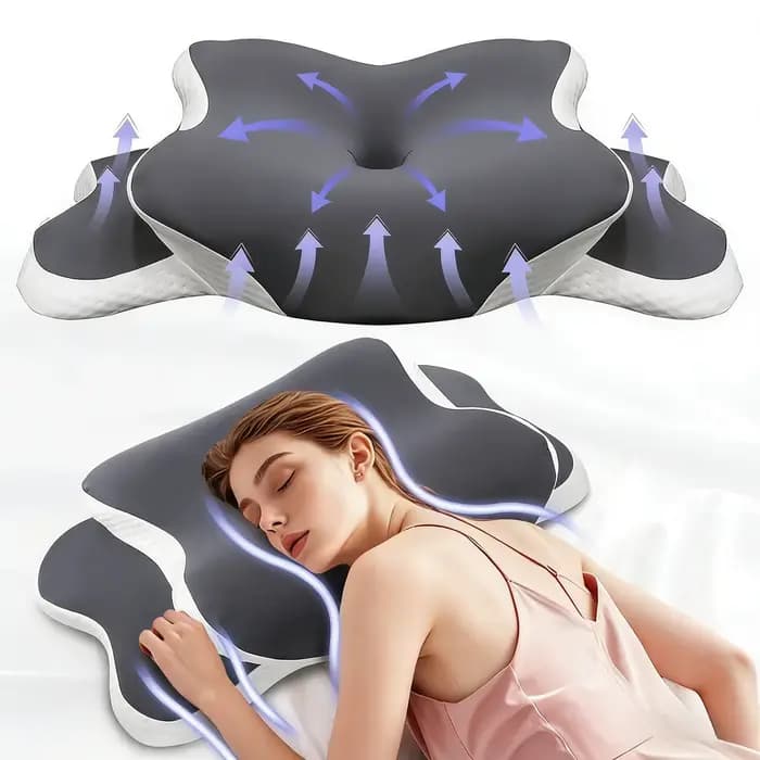 Oreiller cervical pour le soutien du cou, oreillers ergonomiques en mousse à mémoire de forme en for