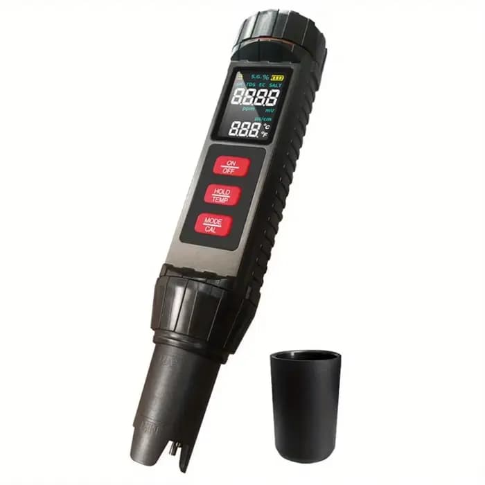 Testeur de qualité de l'eau 7 en 1 TDS/EC/SAL/S.G/Temp/PH/ORP/SG pour laboratoire, piscines, aquariu