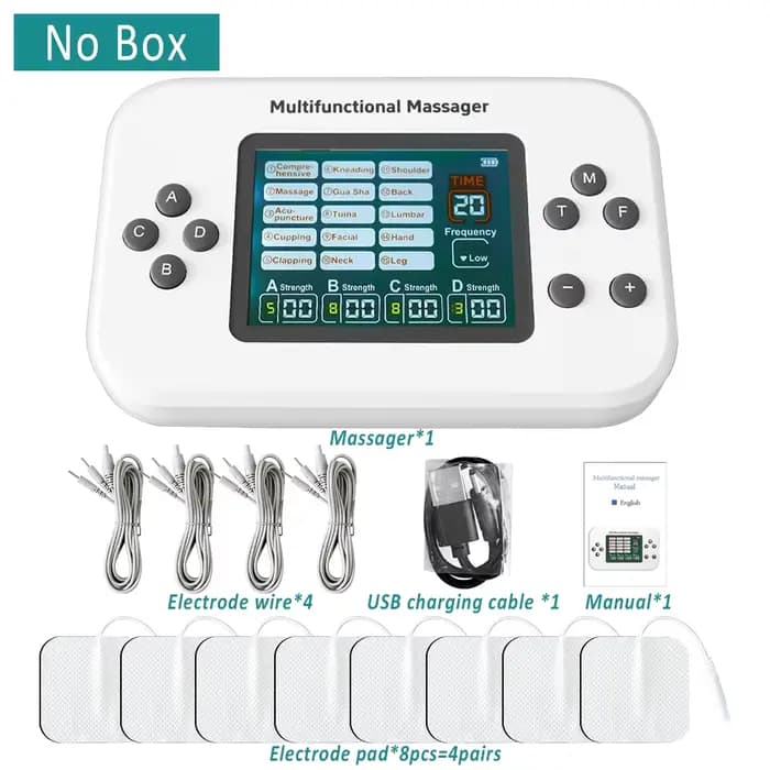 Stimulateur musculaire TENS à 15 modes, 4 sorties, masseur multifonctionnel professionnel, électrost
