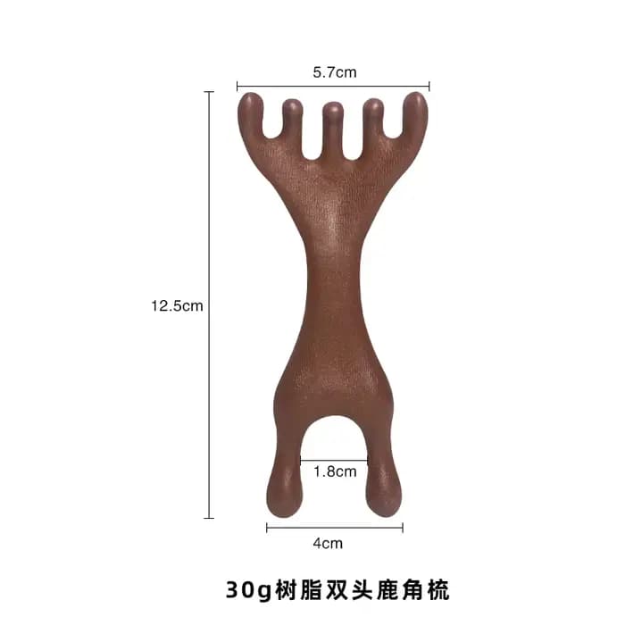 Peigne de Massage méridien antistatique à 6 griffes, conception de bois de cerf, masseur de tête, fa