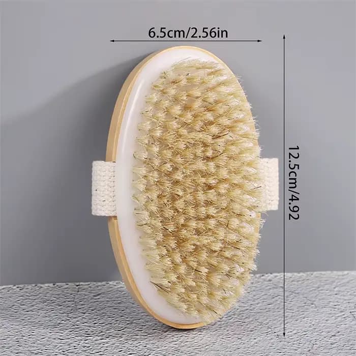 Brosse de massage corporelle SPA douce pour peaux sèches et humides, en poils naturels, pour le bain