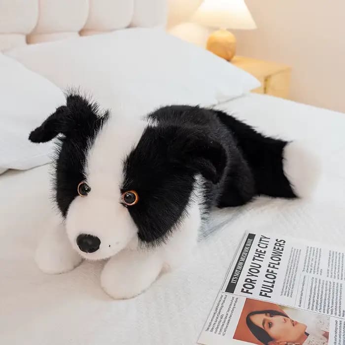 Jouets en peluche style collier Border Collie, quatre couleurs, 40/50CM, poupée chiot en peluche dou