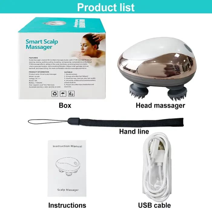 Appareil électrique de Massage de tête de pétrissage par Vibration du cuir chevelu, Massage musculai