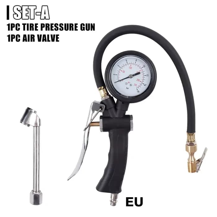 Pistolet de gonflage professionnel avec embout de gonflage, manomètre haute précision 0-230 psi, int