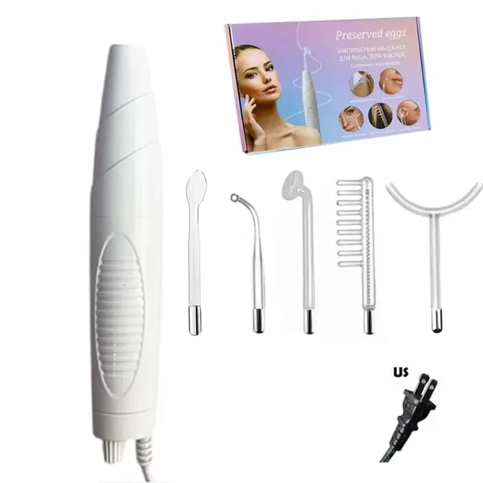 Baguette d'électrode haute fréquence 5 en 1, Tube en verre d'électrothérapie, appareil de beauté pou