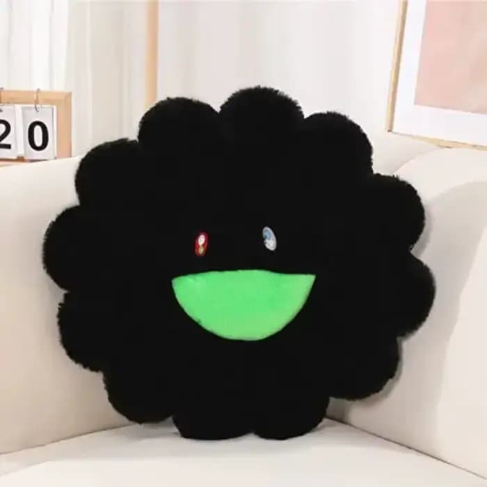 Coussin en peluche à fleurs mignonnes, oreiller en peluche Floral arc-en-ciel esthétique, oreiller d