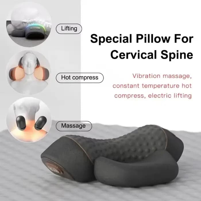 Oreiller masseur de cou électrique civière cervicale chauffage Vibration Massage dos Traction orthop
