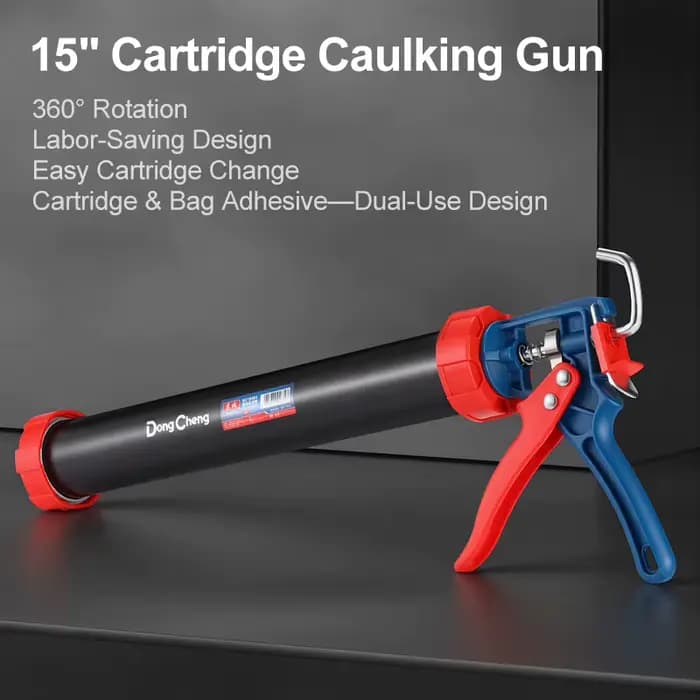 Pistolet à mastic de 15 pouces, outil manuel robuste, cadre rotatif à 360°, sans goutte, tige de pou