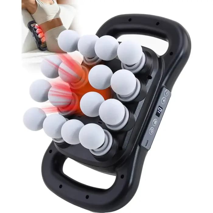 Pistolet de massage à 16 têtes avec 9 modes et intensités, batterie 2600 mAh, soulagement des douleu