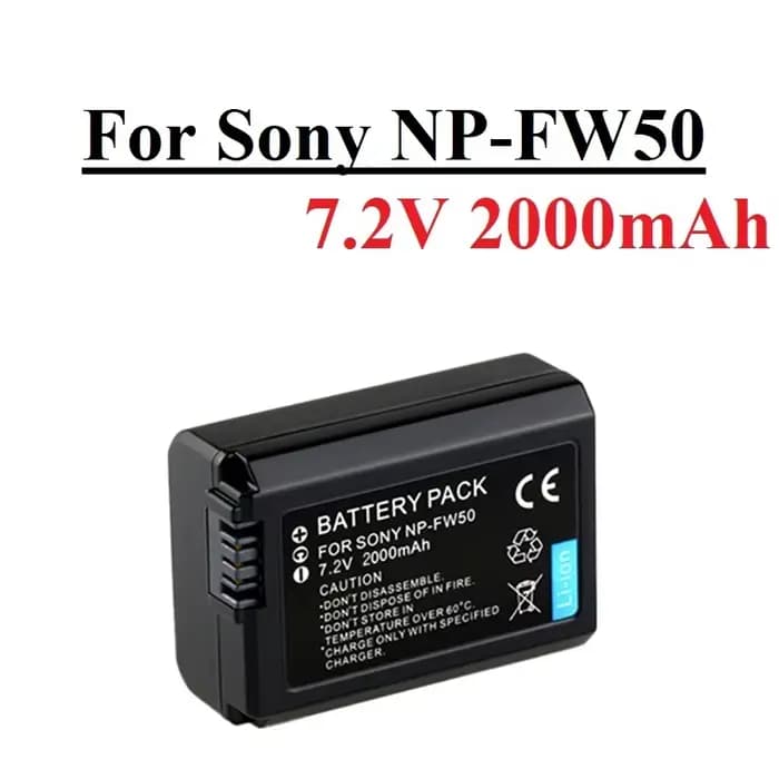 Batterie de caméra pour SONY np-fw50 NP FW50, pour Sony Alpha a6500 a6300 a6000 a5000 a3000 NEX-3 a7