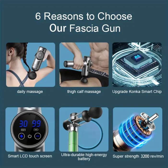 Pistolet de Massage électrique à 99 niveaux, appareil de relaxation musculaire profond, équipement d