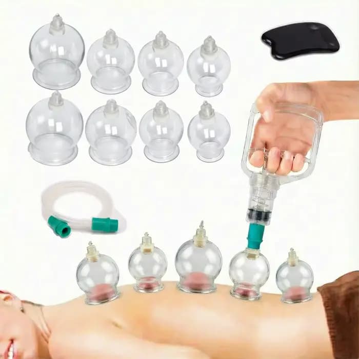 Kit de thérapie par ventouses traditionnel en forme de gourde, 8 tasses avec pompe pour soulager la