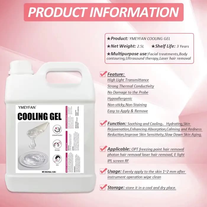 84.5oz Gel conducteur radiofréquence y Cavitacion Gel conducteur clair pour Machine à ultrasons visa