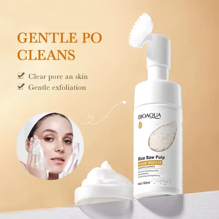 BIOAQUA nettoyant pour le visage au riz blanc blanchissant nettoyage en profondeur Massage du visage