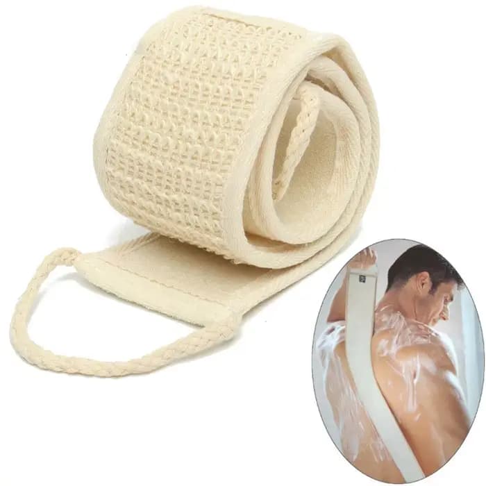Loofah exfoliant doux naturel, bain-douche unisexe, Massage Spa, épurateur, éponge, sangle arrière,