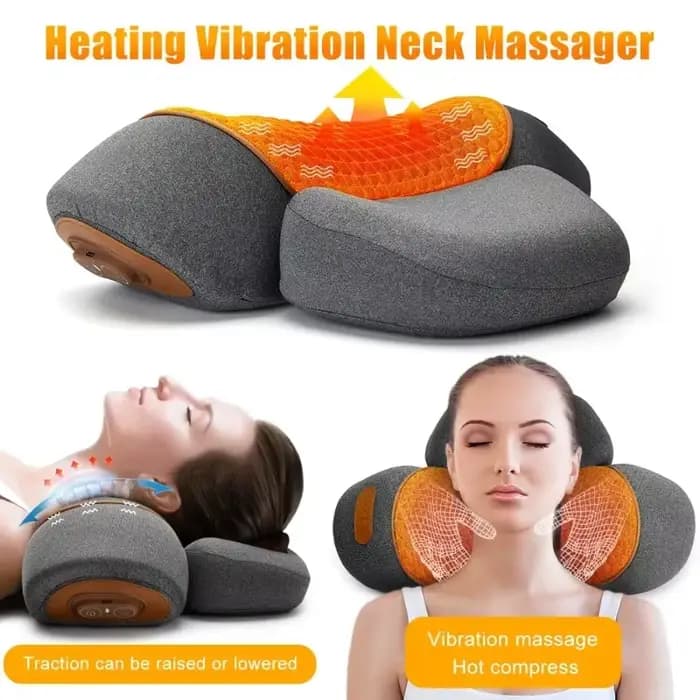 Oreiller masseur de cou électrique civière cervicale chauffage Vibration Massage dos Traction orthop