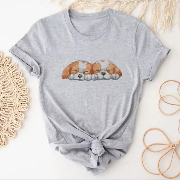 T-shirt graphique pour femme, vêtements Harajuku, Cavalier, King Charles, Spaniel, chien, fille, man