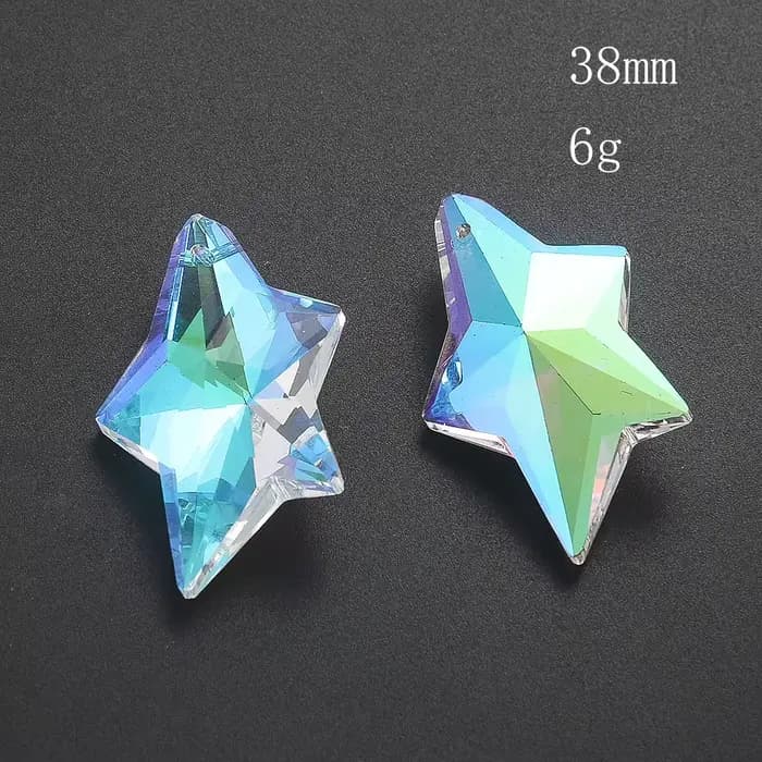 Prisme en verre à facettes laser, étoile de mer Neptune, pendentif en cristal, pentagramme, attrape-