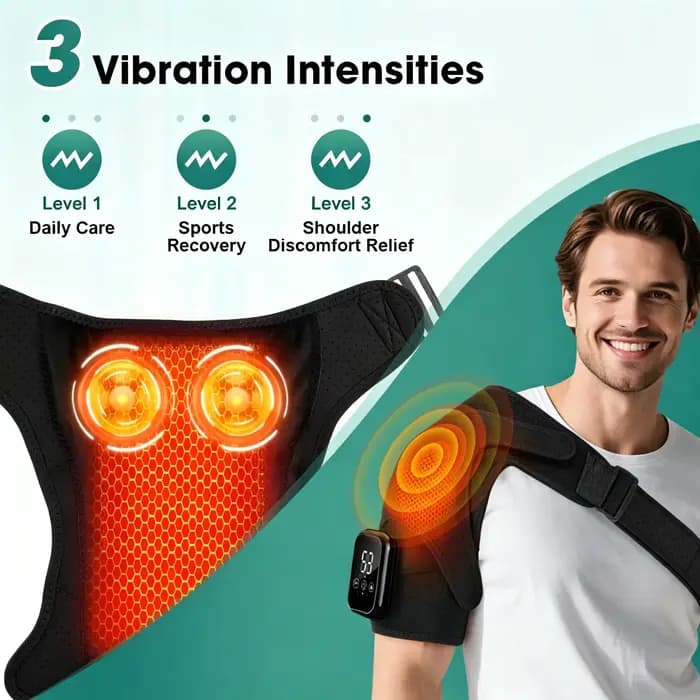 Masseur d'épaule vibrant, support de massage pour l'épaule, ceinture de soutien pour la relaxation m