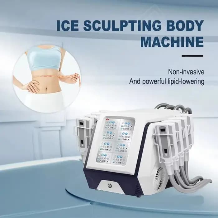 Machine professionnelle de perte de poids avec 8 coussinets de glace en diamant à poignée pour l'éli