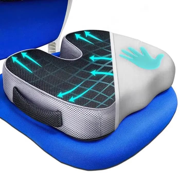 Coussin de siège ergonomique résistant à la pression et respirant avec remplissage à récupération le