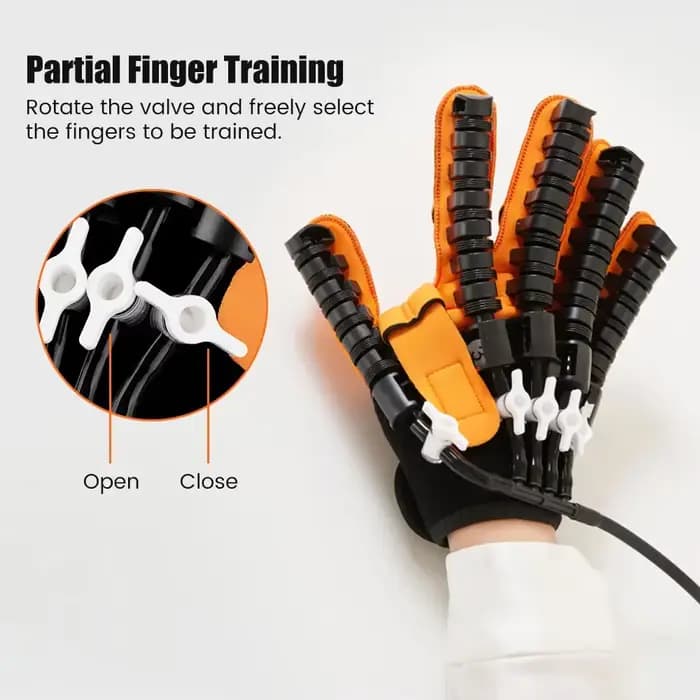 Gants de robot de rééducation pour la main gauche et droite – Aide confortable au mouvement des mains et des doigts pour un exercice doux et une formation en flexibilité