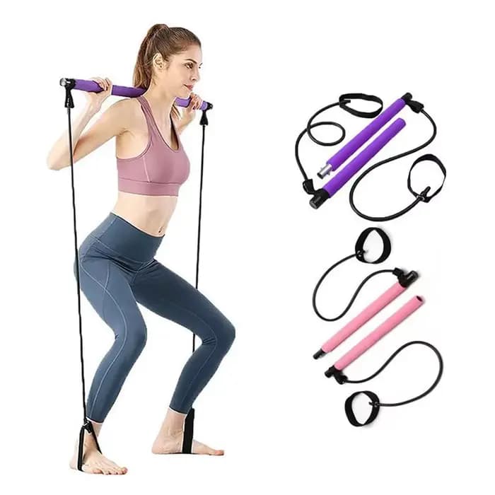 Bâton de Pilates 2025 – Barre de fitness réglable pour l'entraînement à domicile