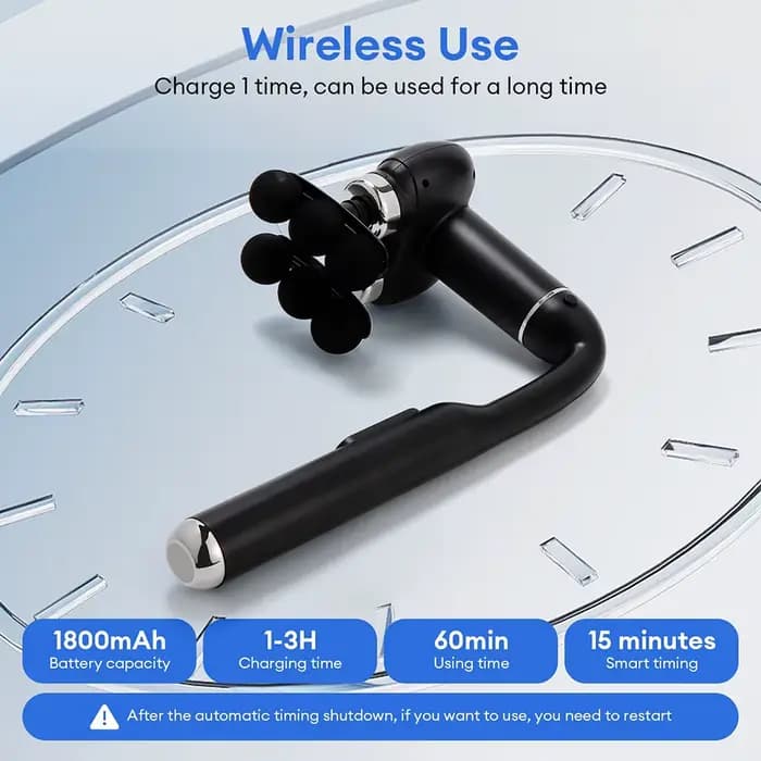 Pistolet de massage électrique portatif à 6 têtes pour tissus profonds