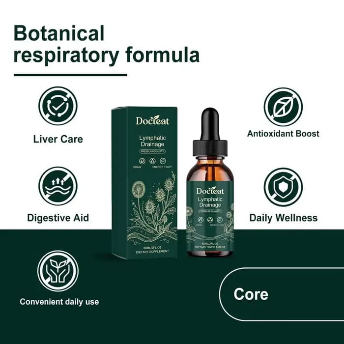 1-5PCS 60ml Docteat Lymphatic Drainage Drops – Complément alimentaire à base de plantes pour la détoxification et le