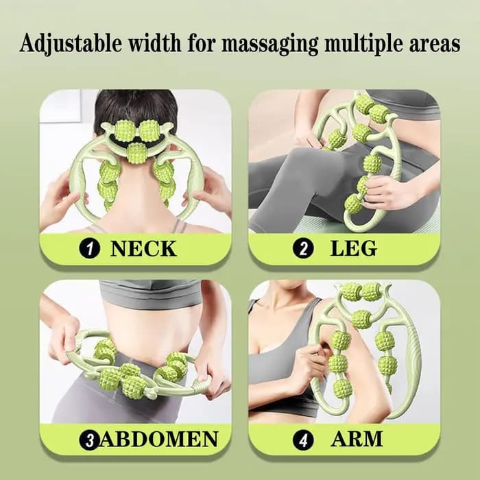 Un rouleau de massage multi-rouleaux à 9 grilles qui roule pour apaiser les muscles