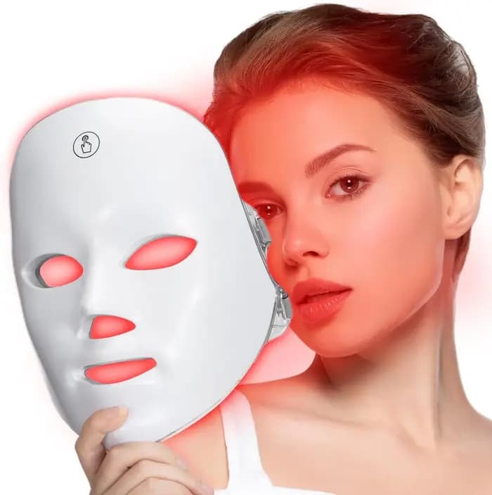 Masque facial LED rechargeable 7 couleurs LED thérapie photonique