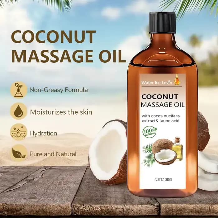 Huile de Massage Coco 100% Naturelle | Nutrition Intensive pour Peau Sèche en Hiver | Texture Fondante Non Grasse