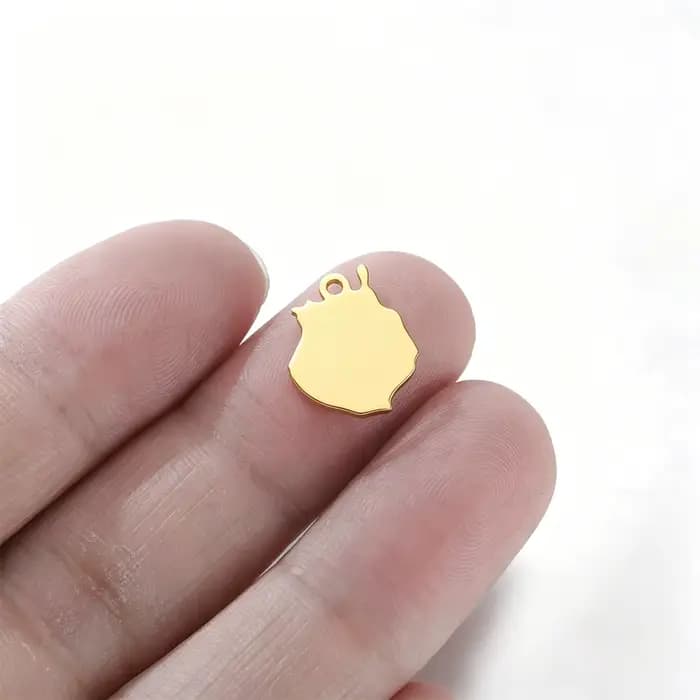 5 pendentifs solides en acier inoxydable avec carte de la Canarie (Espagne, Îles Canaries) pour la fabrication de bijoux DIY (bracelets, boucles d'oreilles, colliers)