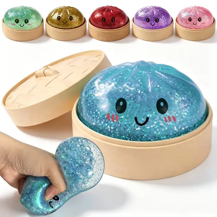 Jouet à presser en forme de boulette avec simulation de gouttelettes d'eau pétillante, un jouet relaxant et anti-stress pour enfants et adultes, souple