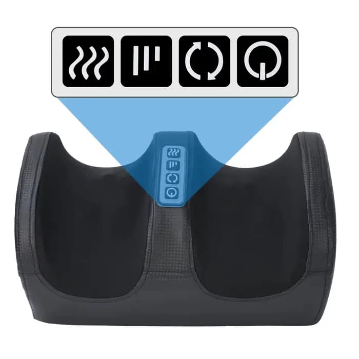 Masseur de pieds électrique Shiatsu pétrissage des tissus profonds détendre rouleau chauffant soulagement de la douleur des mollets Fatigue Muscles vibrateur Machine santé