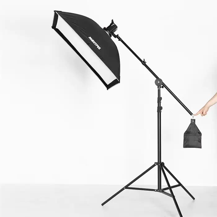 Bras de flèche télescopique pour Studio Photo, 75-140cm, 30 "-55", support transversal avec sac de sable pour Flash/ Speedlite