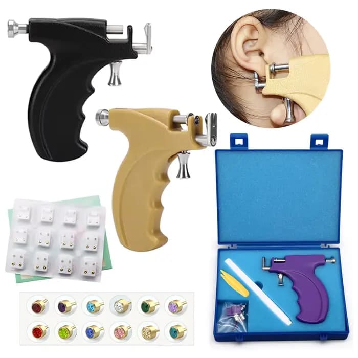 Pistolet de perçage d'oreille professionnel avec goujon d'oreille, kit de machine de bijoux de corps, stérile, antarctique, nombril, hélice