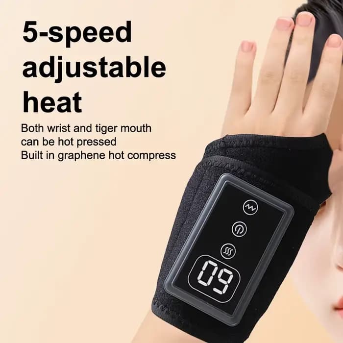 Enveloppement de poignet de main de chaleur et de massage rechargeables, dispositif de thérapie sans fil pour le soulagement du canal carpien