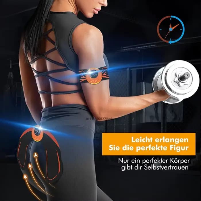 Ceinture de stimulation musculaire EMS pour abdominaux avec entraîneur de taille - Électrique