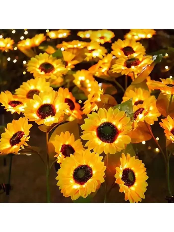 Lampe de tournesol à énergie solaire, LED étanche, pour l'extérieur, insertion au sol, lampe de pelouse, décoration de jardin, de cour